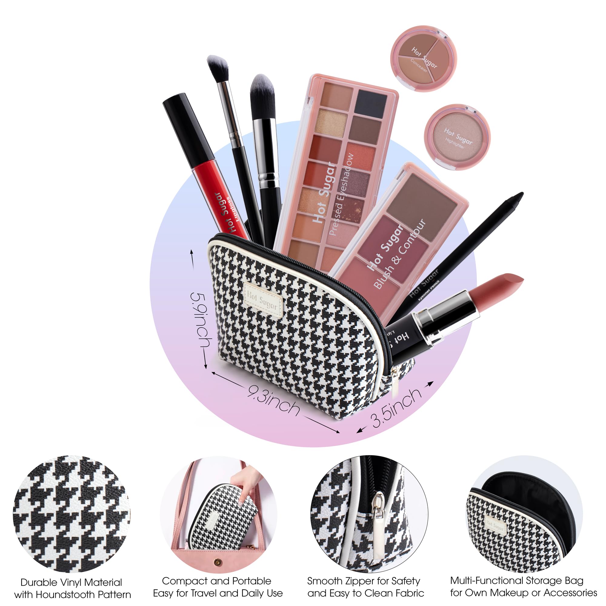 All-in-One Makeup Kit for Women & Teens - Eyeshadow, Blush, Contour, Highlighter, Concealer, Lipstick, Lip Gloss, Eyeliner with Brush (Black) | Perfect for Everyday Makeup, Party Looks & Gift Giving