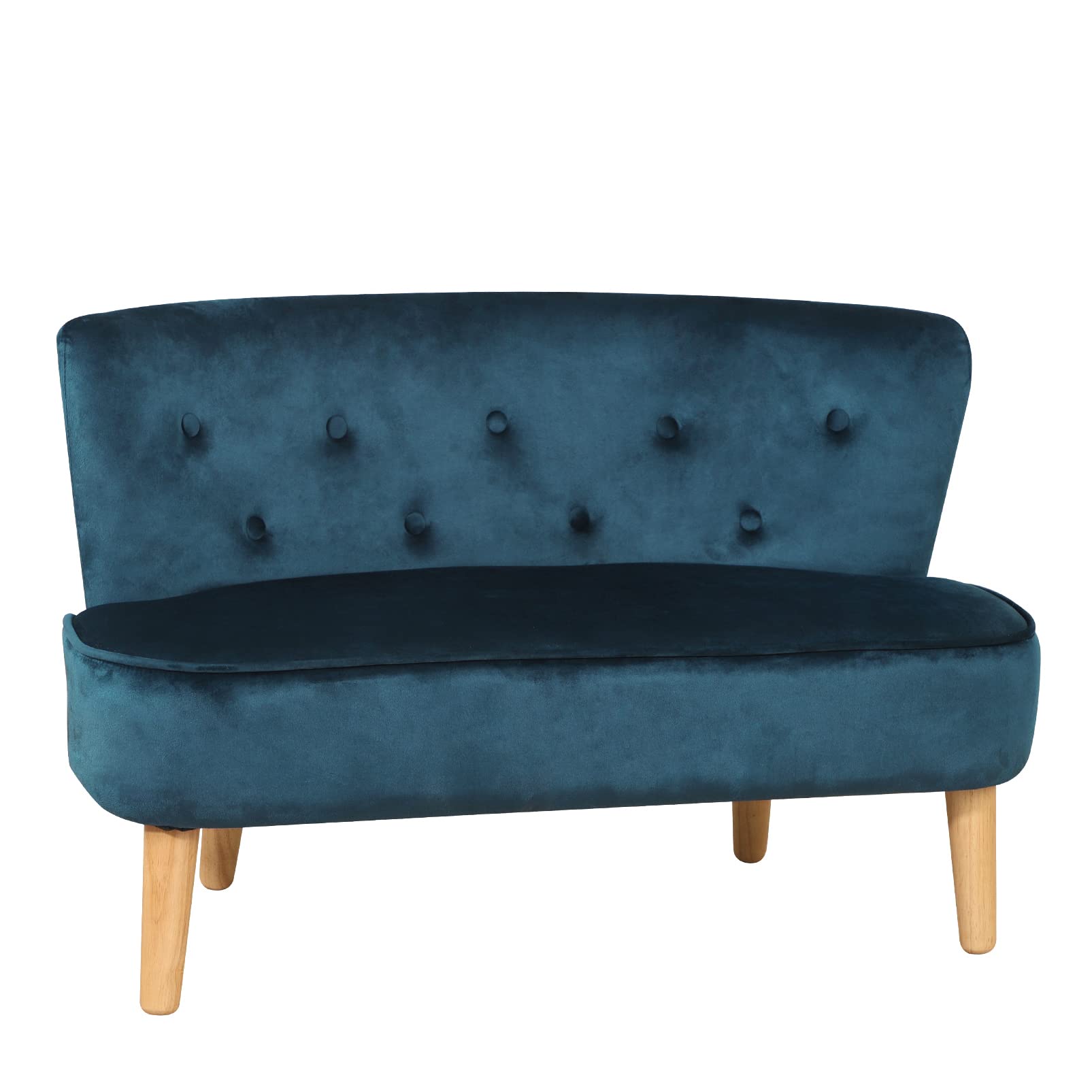 2-Seat Kids Sofa Couch with Soft Velvet Fabric & Sturdy Wooden Frame - Toddler Furniture for Ages 3-6 - 35.6
