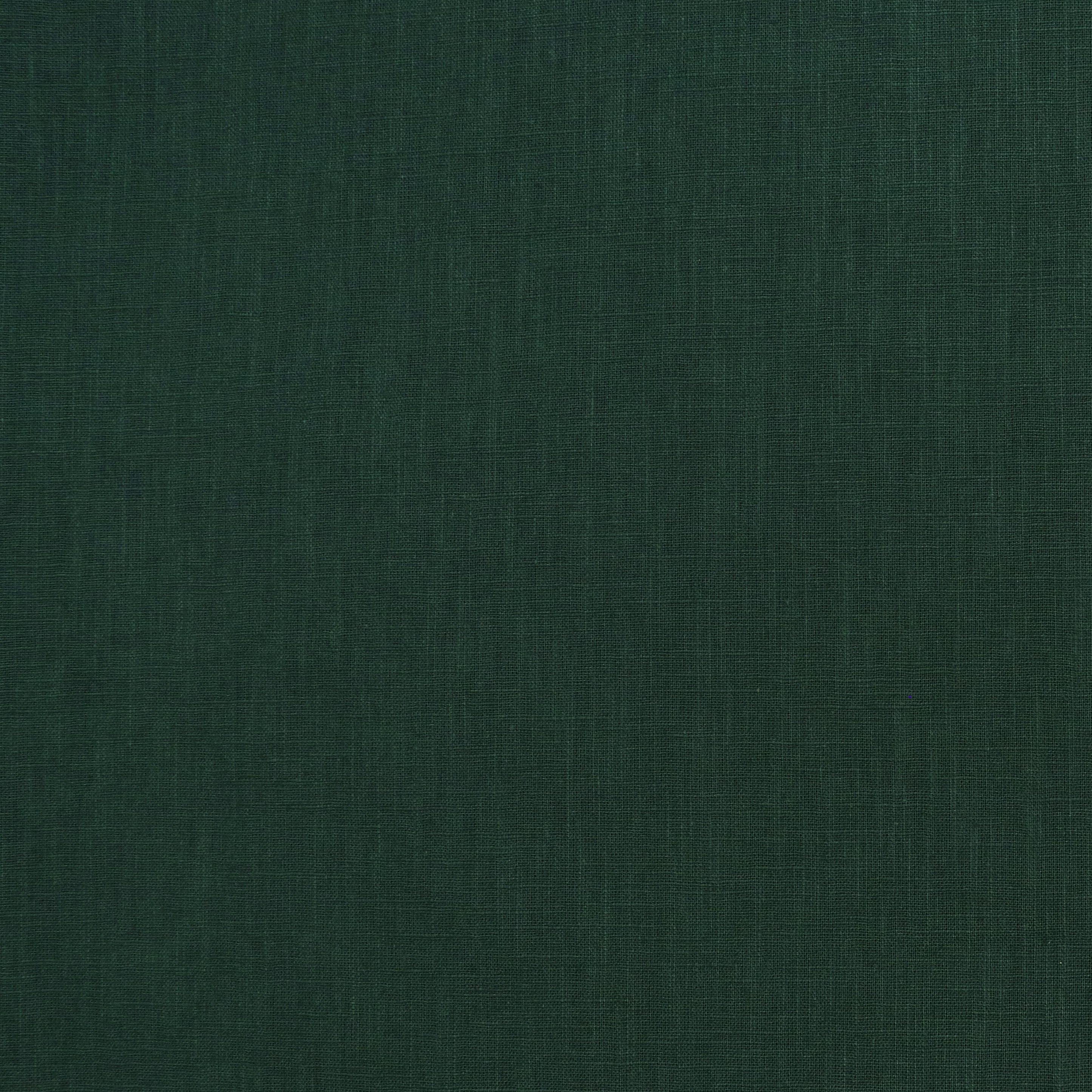 Premium Washed Linen Cotton Fabric - Dark Green - 47cm End of Bolt - Perfect for DIY Home Decor, Clothing & Craft Projects