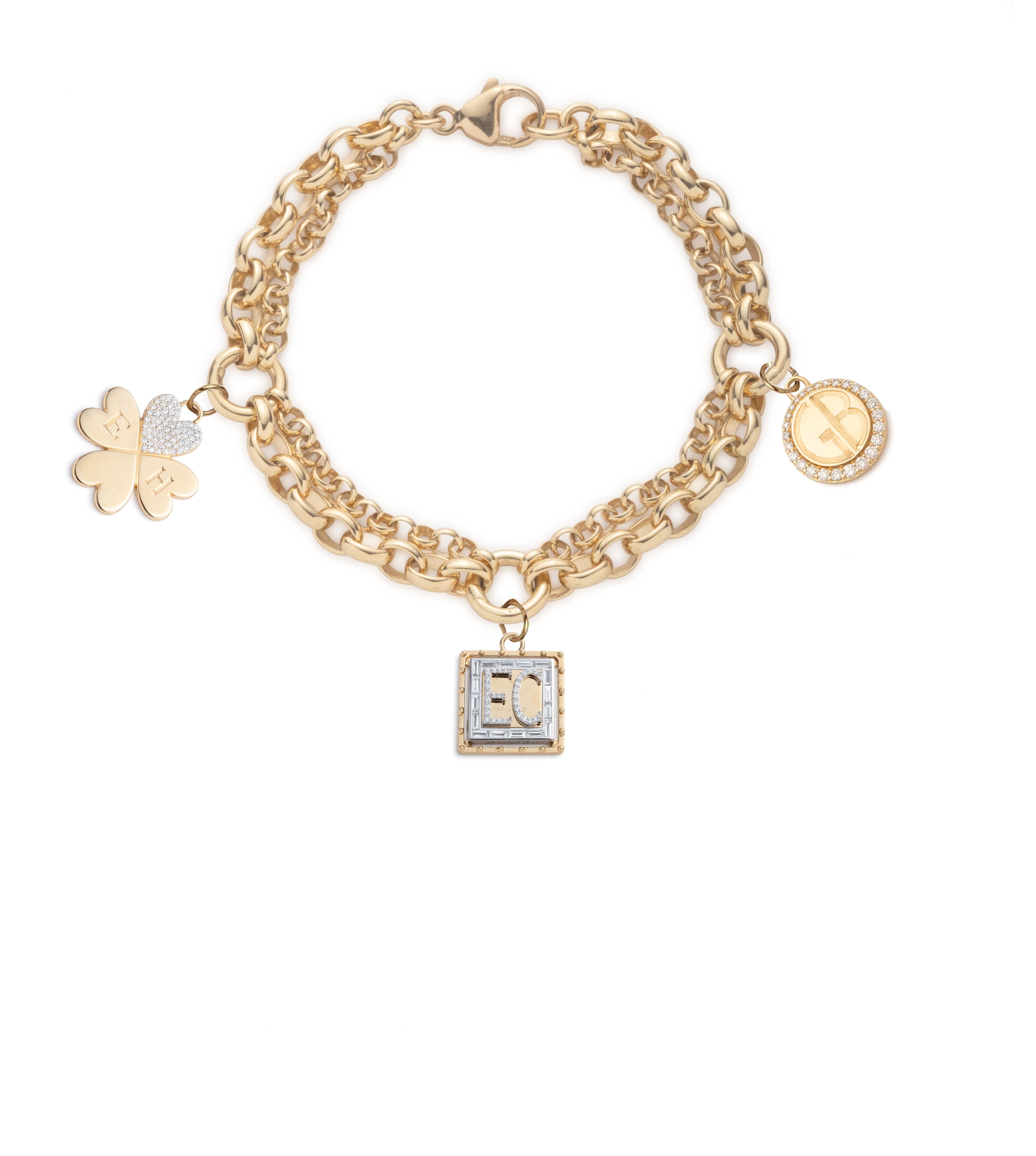 Engravable Festoon Chain Bracelet in Yellow Gold - Personalized Love Jewelry for Anniversaries, Weddings & Romantic Gifts