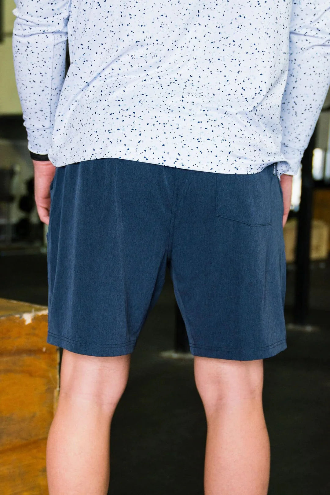 Burlebo Athletic Shorts for Men - Breathable Workout Running Gym Shorts with Pockets - Heather Navy - Perfect for Training, Jogging, and Casual Wear