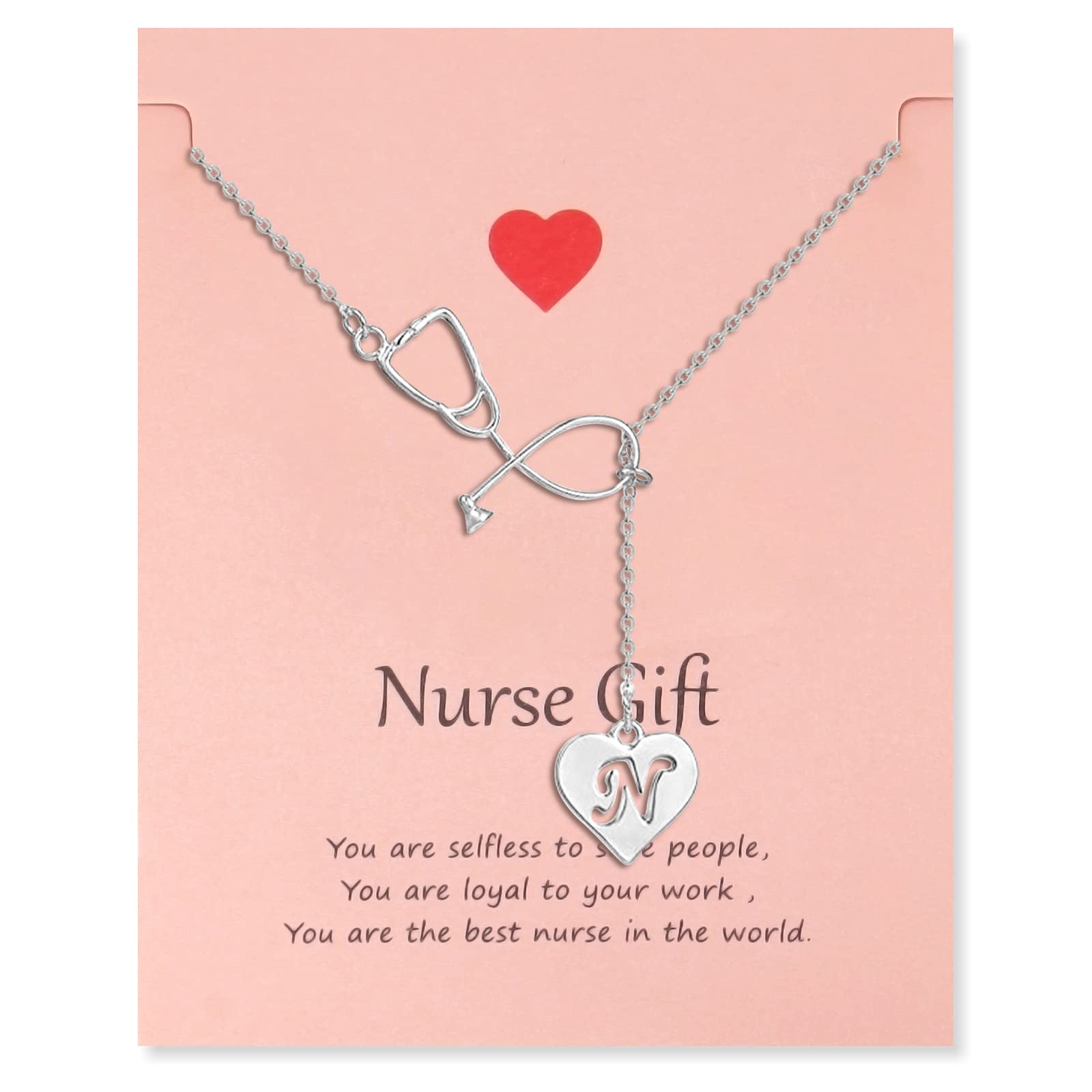 **Personalized Nurse Necklace for Women - Engraved Initial Nursing Graduation Gift, Nurse Appreciation Jewelry for Nurses Week & School Graduation - Perfect for Daily Wear & Special Occasions**