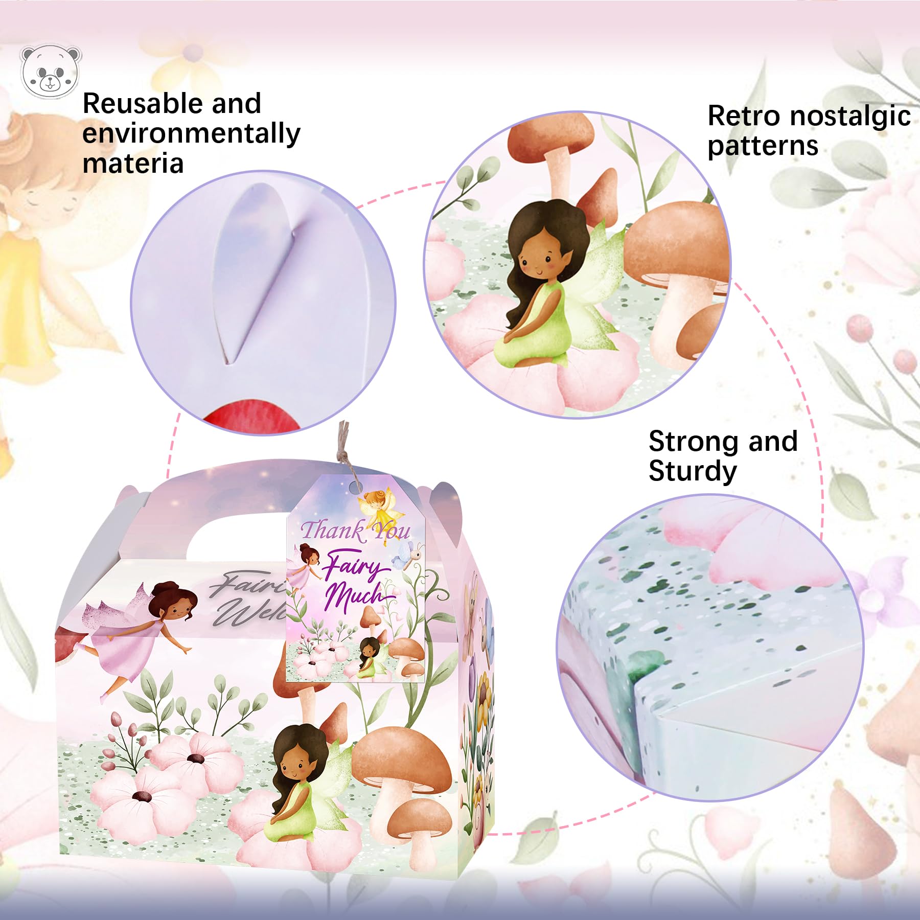 Fairy Tale Party Favor Boxes 12 Pcs - Kids Birthday & Baby Shower Supplies for Gift Giving