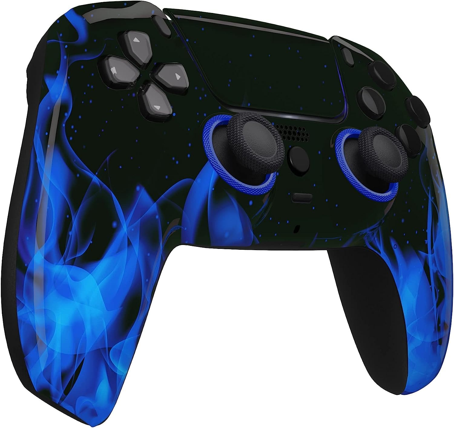 Wireless PS5 Controller - Custom Blue Flame Design, Compatible with PlayStation 5 | Ergonomic Gamepad for Gaming, Streaming & Esports Tournaments