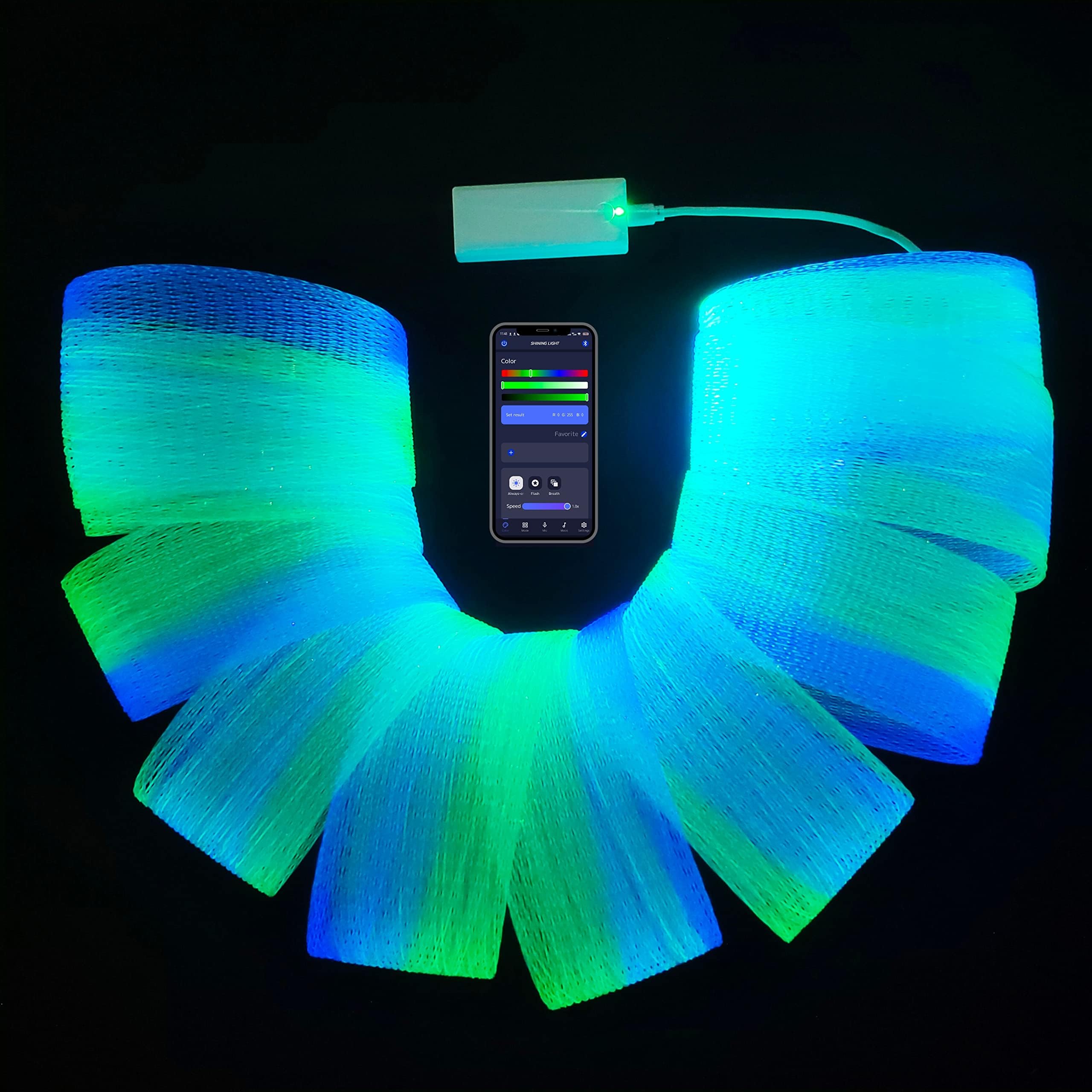 LED Fiber Optic Mesh Light Kit with Battery Pack - 6.6 Yards (6 Meters) for Party, Halloween & Christmas Decorations - Illuminate Dresses, Ceilings & Trees | Indoor & Outdoor Event Lighting