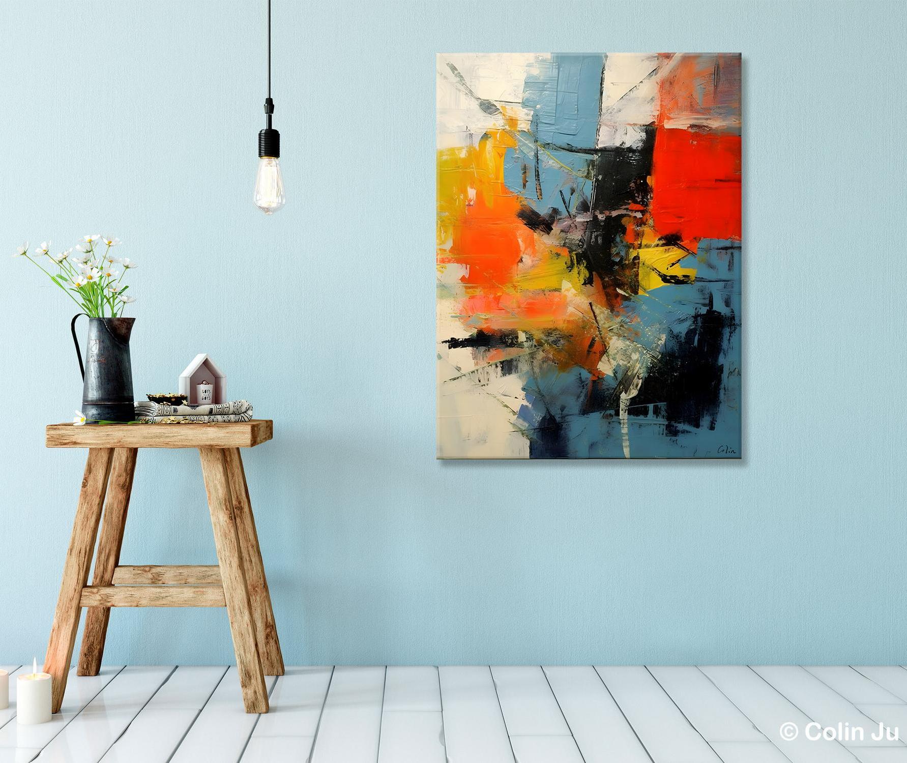 Abstract Paintings for Dining Room & Modern Wall Art Behind Sofa | Original Palette Knife Canvas Art | Impasto Oil Painting for Home Decor | Perfect for Living Room, Bedroom & Office Spaces