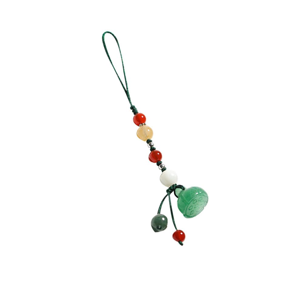 Jade Lotus Agate Phone Charm Strap - Elegant Decorative Cell Phone Pendant Accessory for iPhone Samsung Keychain, Car Keys & Bags | Perfect Gift for Women, Birthday, Party Favors & Everyday Carry