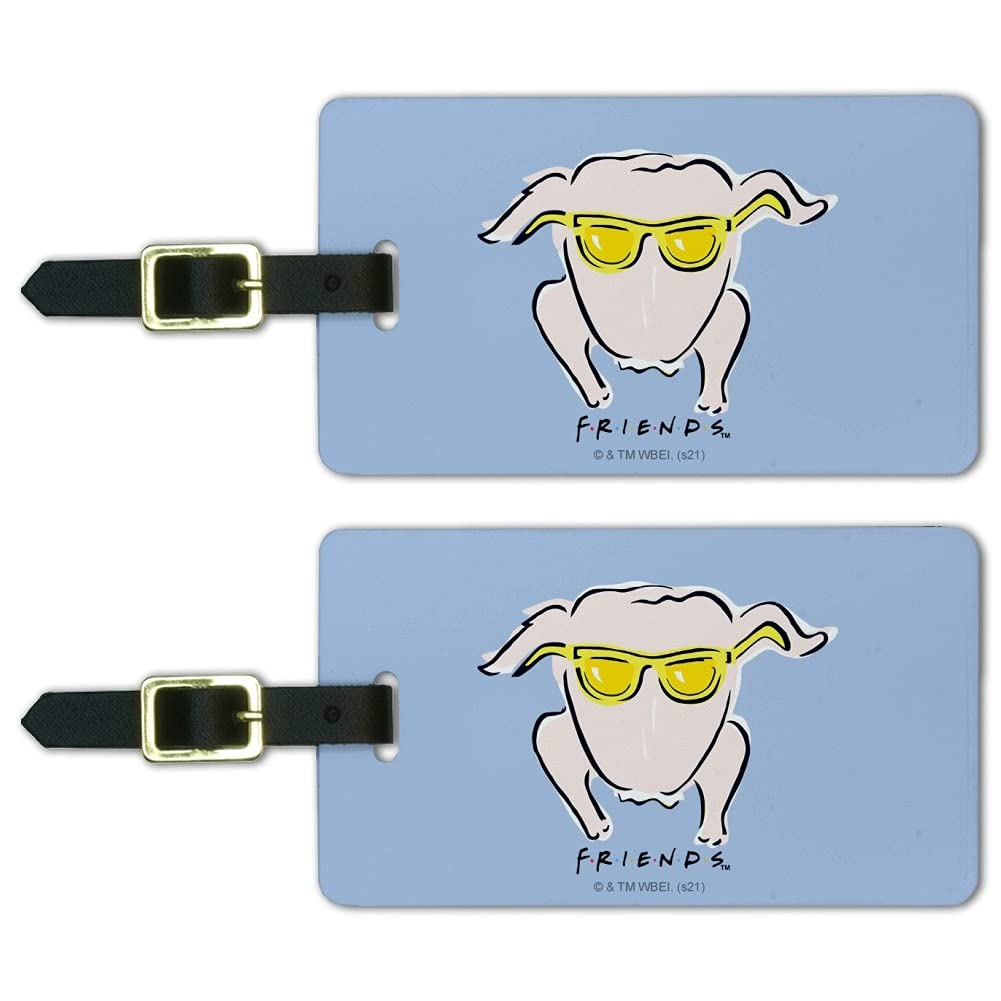 Friends Hip Turkey Luggage ID Tags - Set of 2 Durable Suitcase Name Tags for Travel, Carry-On & Checked Bags - Perfect for Airports, Cruises & Family Vacations