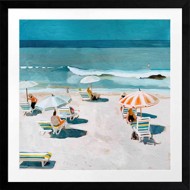 Burleigh Beach II Framed Art Print - Coastal Wall Decor for Living Room, Bedroom & Office - Premium Canvas Painting for Beach House & Home Decor