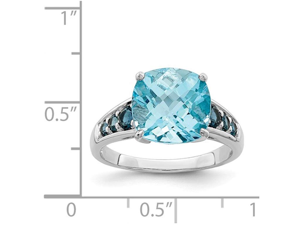 5.50 Carat (ctw) London & Sky Blue Topaz Sterling Silver Ring - Elegant Jewelry for Weddings, Anniversaries & Special Occasions
