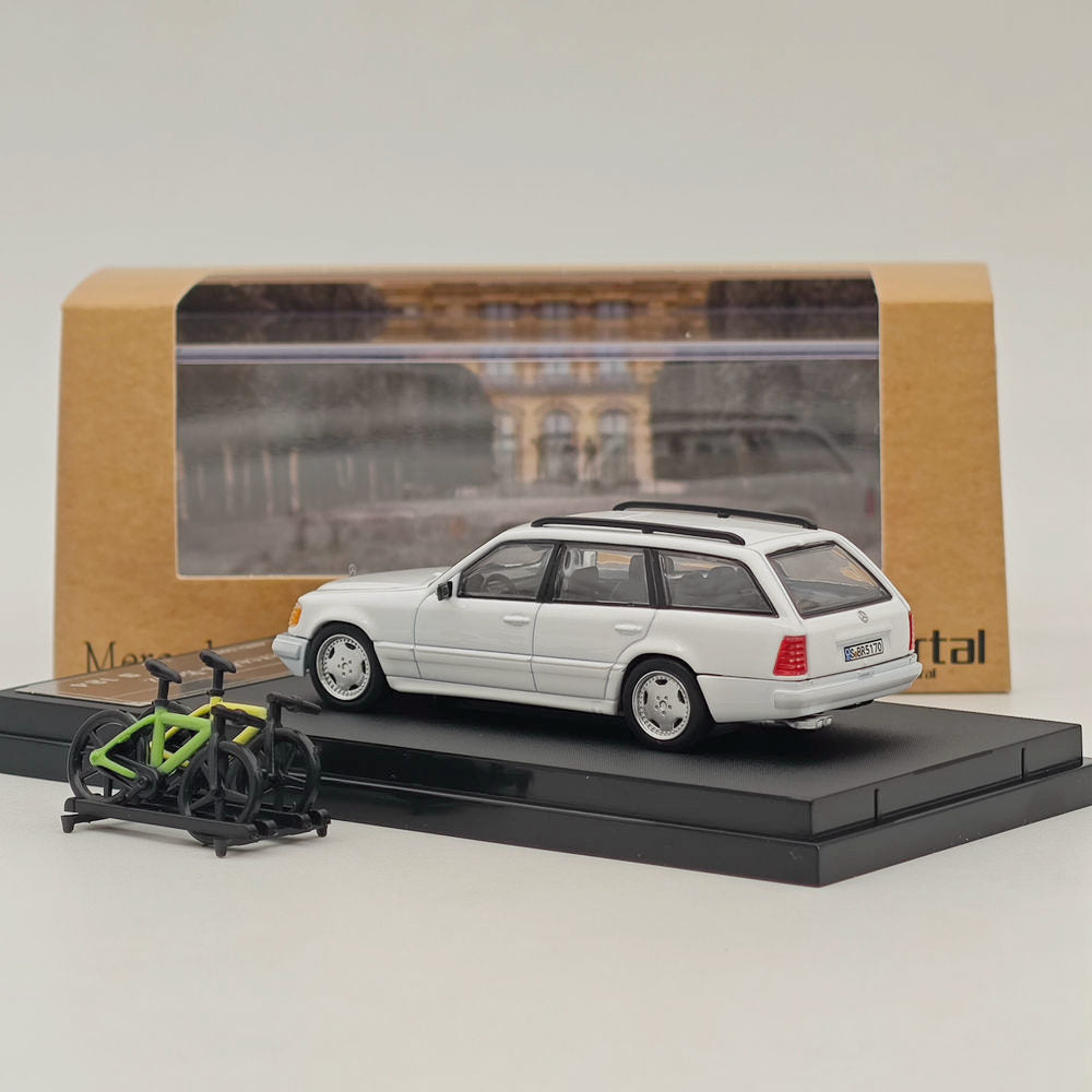 1:64 Scale Mercedes Benz S124 Diecast Model Car - White & Black Collectible Toy for Adults & Kids | Perfect for Display, Gifts, and Diecast Collections