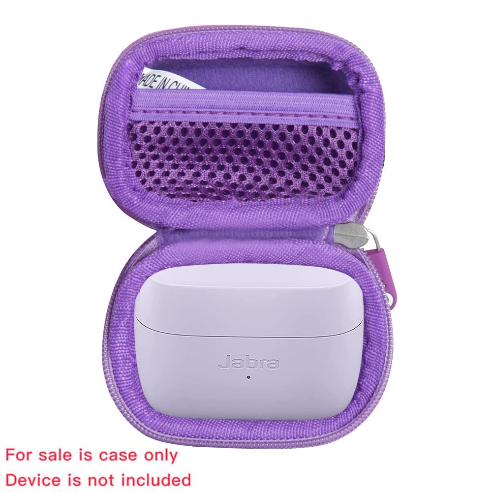 Hermitshell Hard Travel Case for Jabra Elite 3 Wireless Earbuds - Protective Storage Box for Bluetooth Headphones (Purple) - Perfect for Travel, Gym & Daily Commute