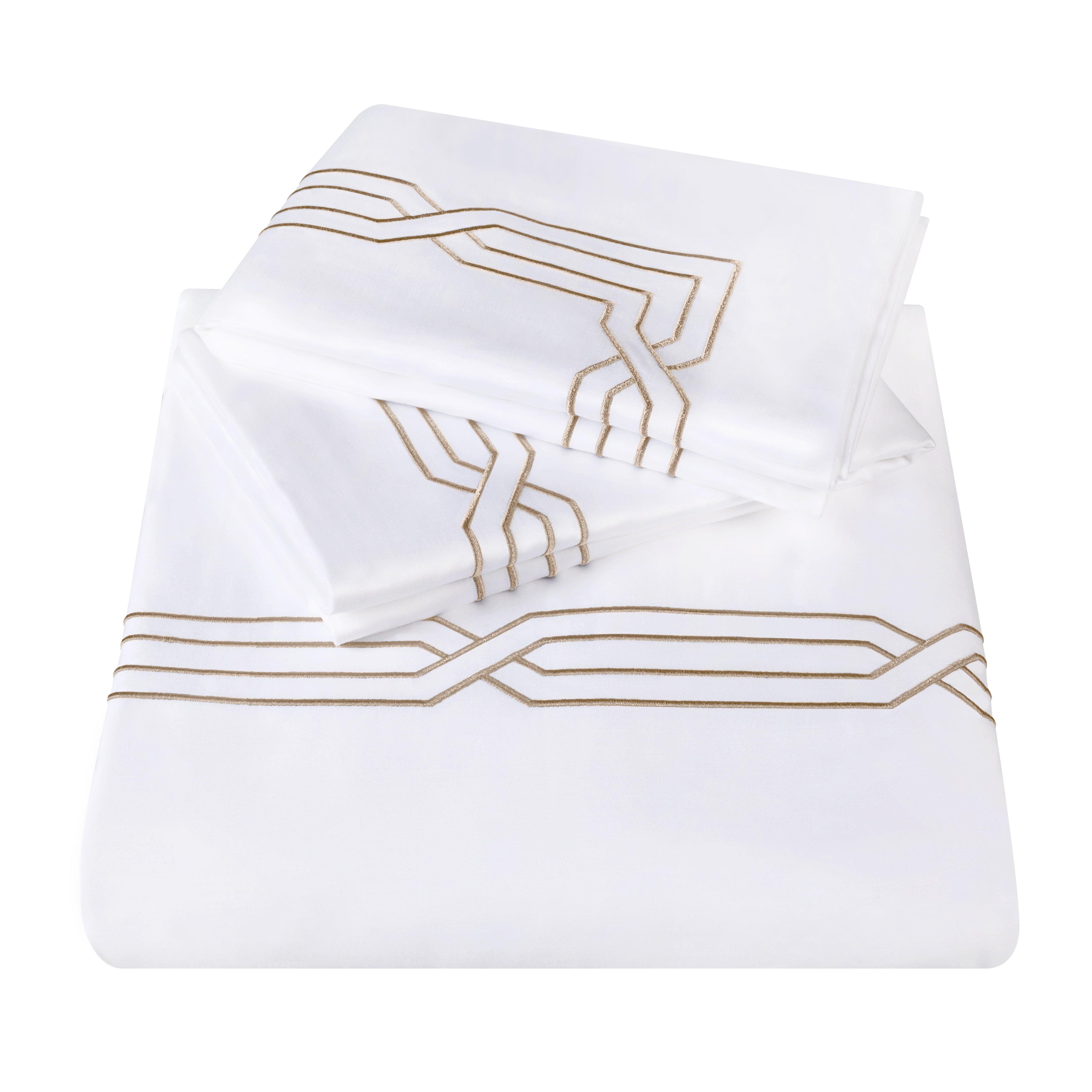 Luxury 1200 Thread Count Egyptian Cotton Embroidered Duvet Cover Set - King Size Bedding for Hotel Style Comfort & Elegant Home Decor
