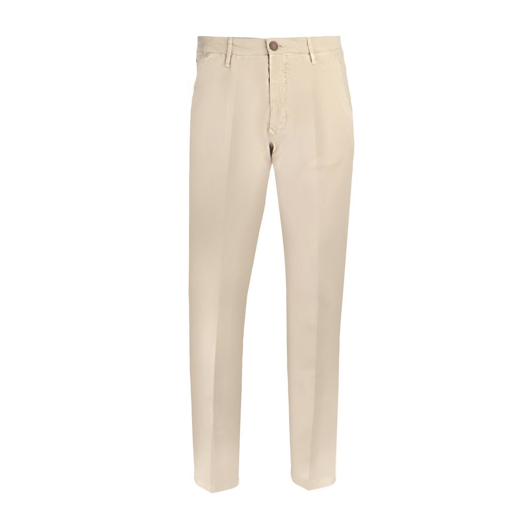 FRADI Stretch Chino Pants for Men - Comfortable Satin Cotton Blend, Beige Color - Perfect for Office, Casual Wear & Travel