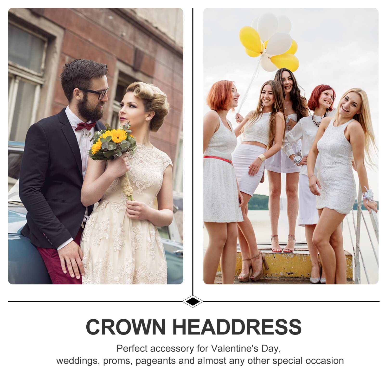 Amosfun Crown Hair Jewelry for Women - Elegant Bridal Hair Accessories, Wedding Headband, Birthday & Cosplay Accessories with Oversized Zircon Design | Perfect for Weddings, Parties, Prom, and Special Occasions
