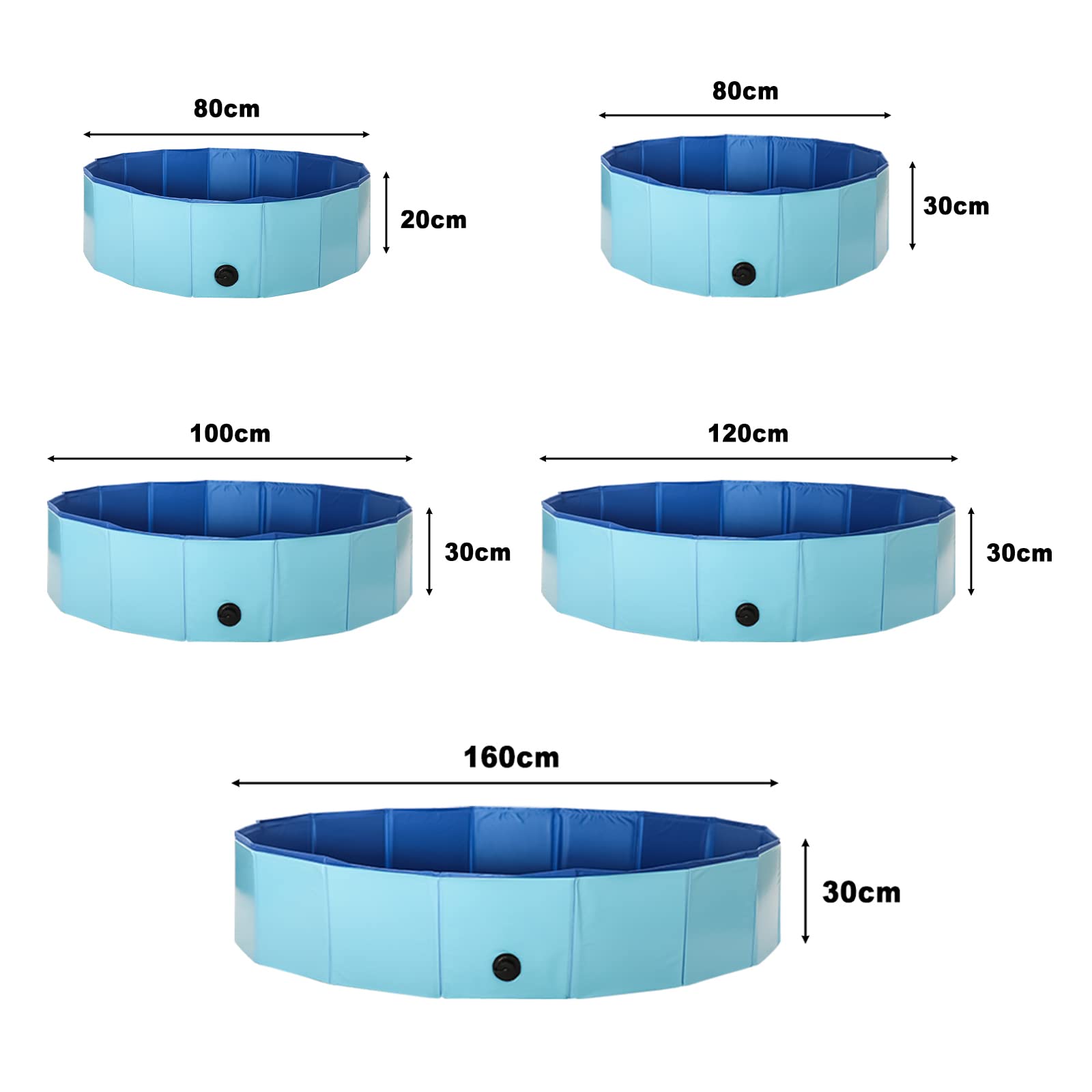 Foldable PVC Pet Swimming Pool - Portable Collapsible Dog Bath Tub for Indoor & Outdoor Use, Blue (47