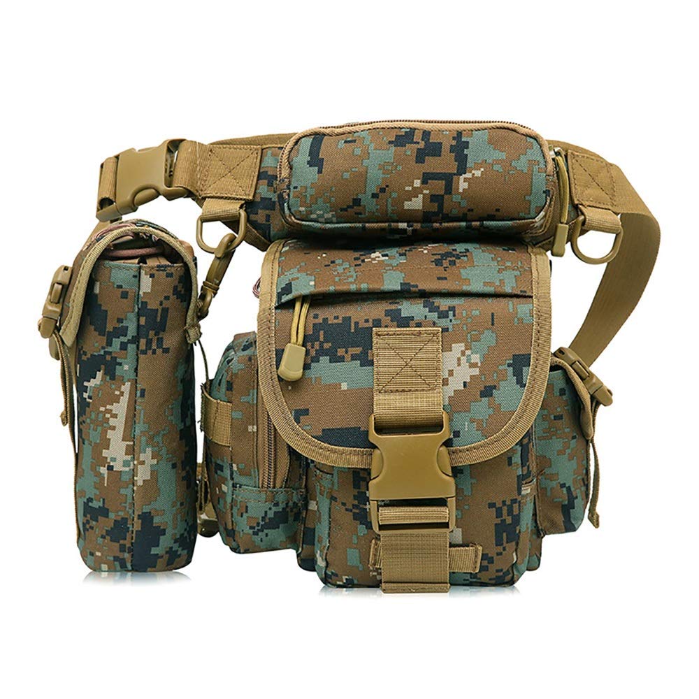LIUMANG Waterproof Canvas Messenger Bag - Multifunctional Outdoor Waist Pack for Men & Women | Hiking, Cycling, Fishing & Tactical Use | Camouflage Leg Pouch with Adjustable Belt for Hands-Free Convenience