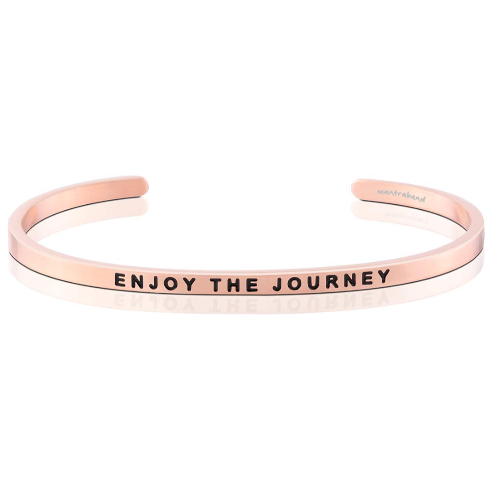 Inspirational Engraved Adjustable MantraBand Bracelet for Women - Rose Gold Cuff Bangle - Motivational Jewelry Gift for Her - Perfect for Yoga, Meditation & Daily Wear