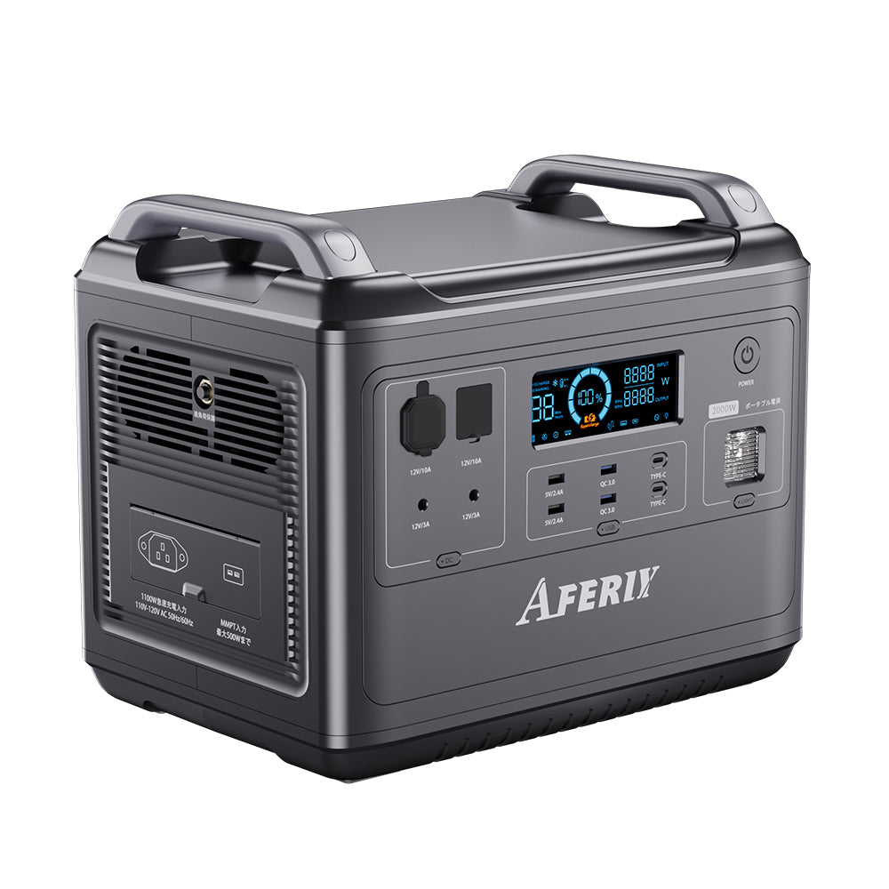 Aferiy AF 2000W Portable Power Station - 2000W/4000W LiFePO4 Battery with 1997Wh Capacity - Perfect for Camping, RV Trips & Emergency Backup Power
