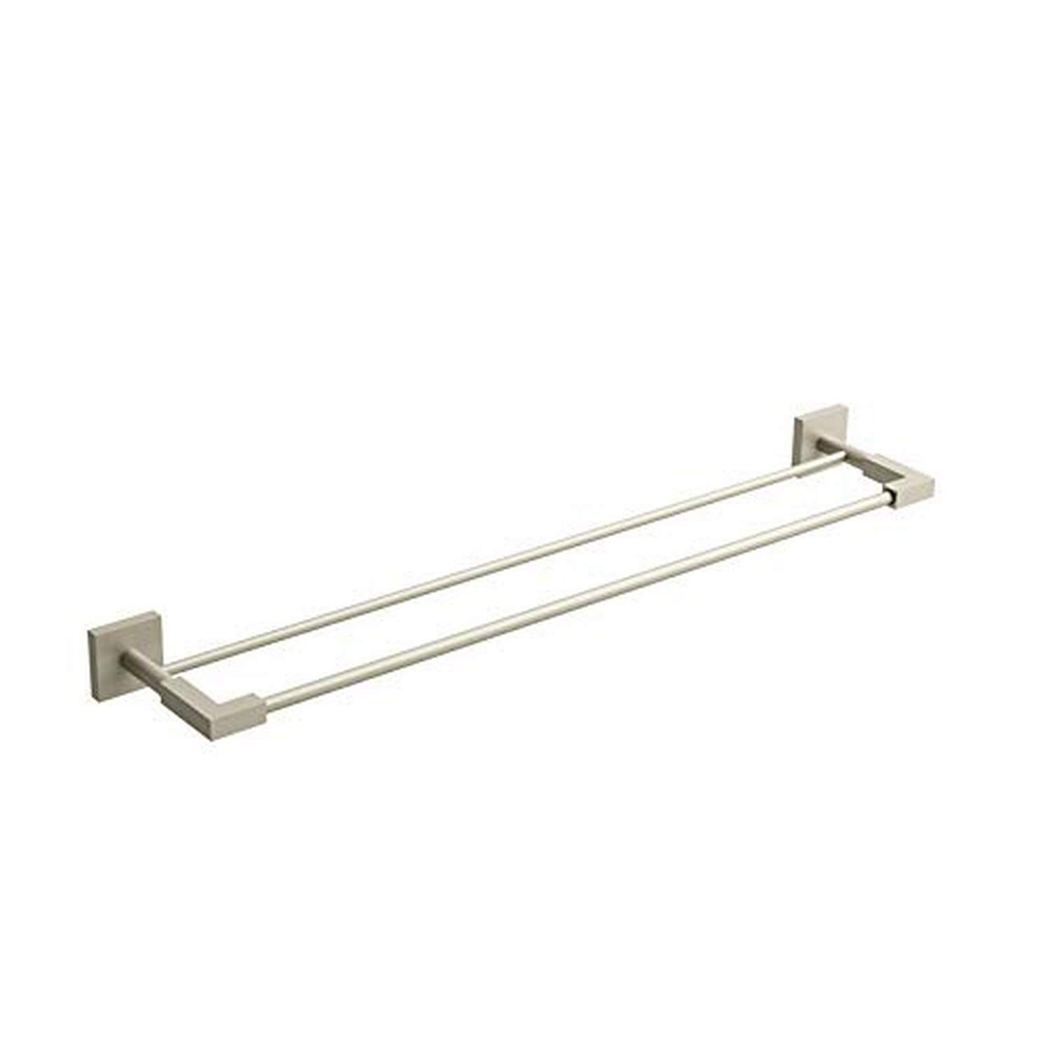 Riobel KS6BN 24 Inch Double Towel Bar - Brushed Nickel Bathroom Towel Rack for Modern & Traditional Bathrooms - Perfect for Bath, Shower, and Spa Areas