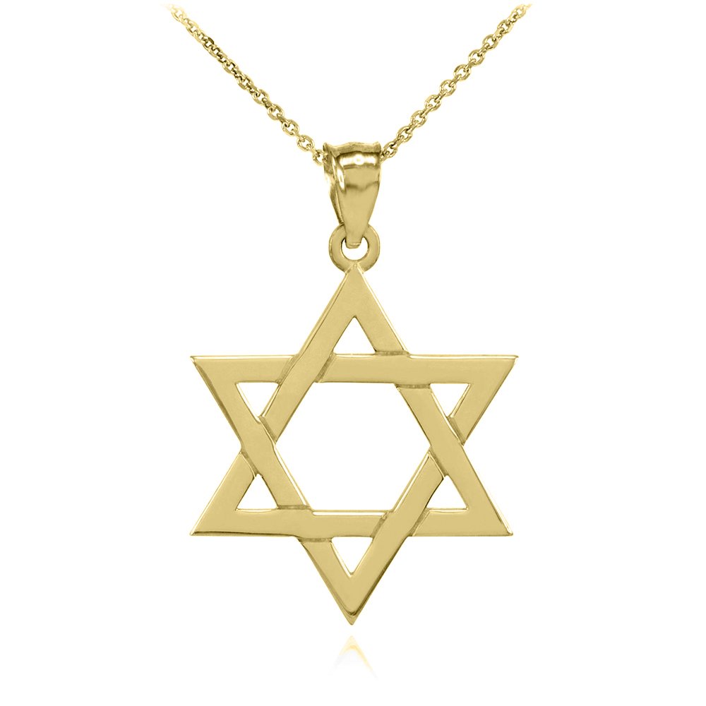 10k Yellow Gold Star of David Pendant Necklace - Small Jewish Charm for Men & Women - Perfect for Hanukkah Gifts, Bar Mitzvah, Bat Mitzvah & Religious Jewelry
