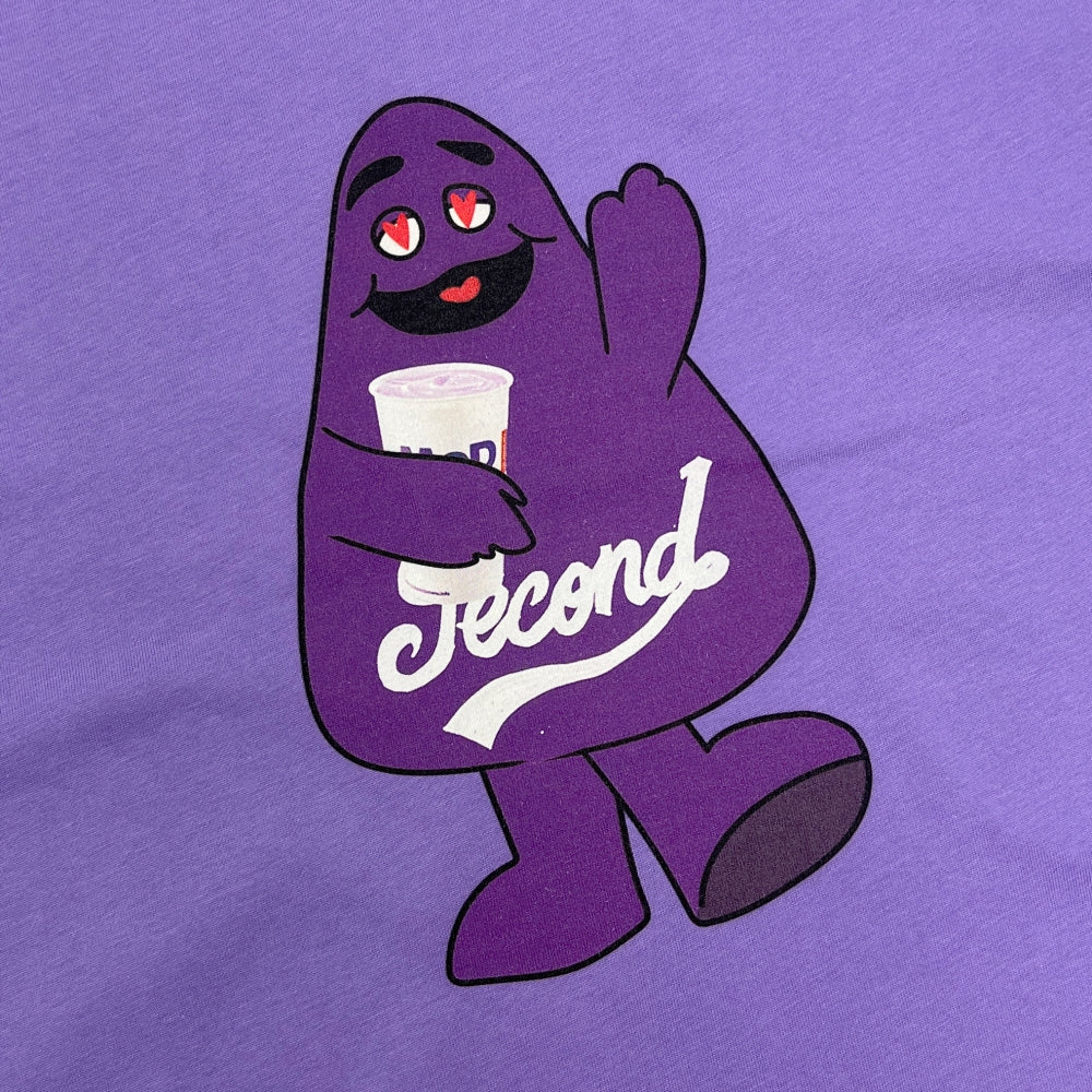 2ND CLOSET LOVE Grimace Printed T-Shirt - Purple Cotton Graphic Tee for Casual Wear, Street Style & Everyday Outfits