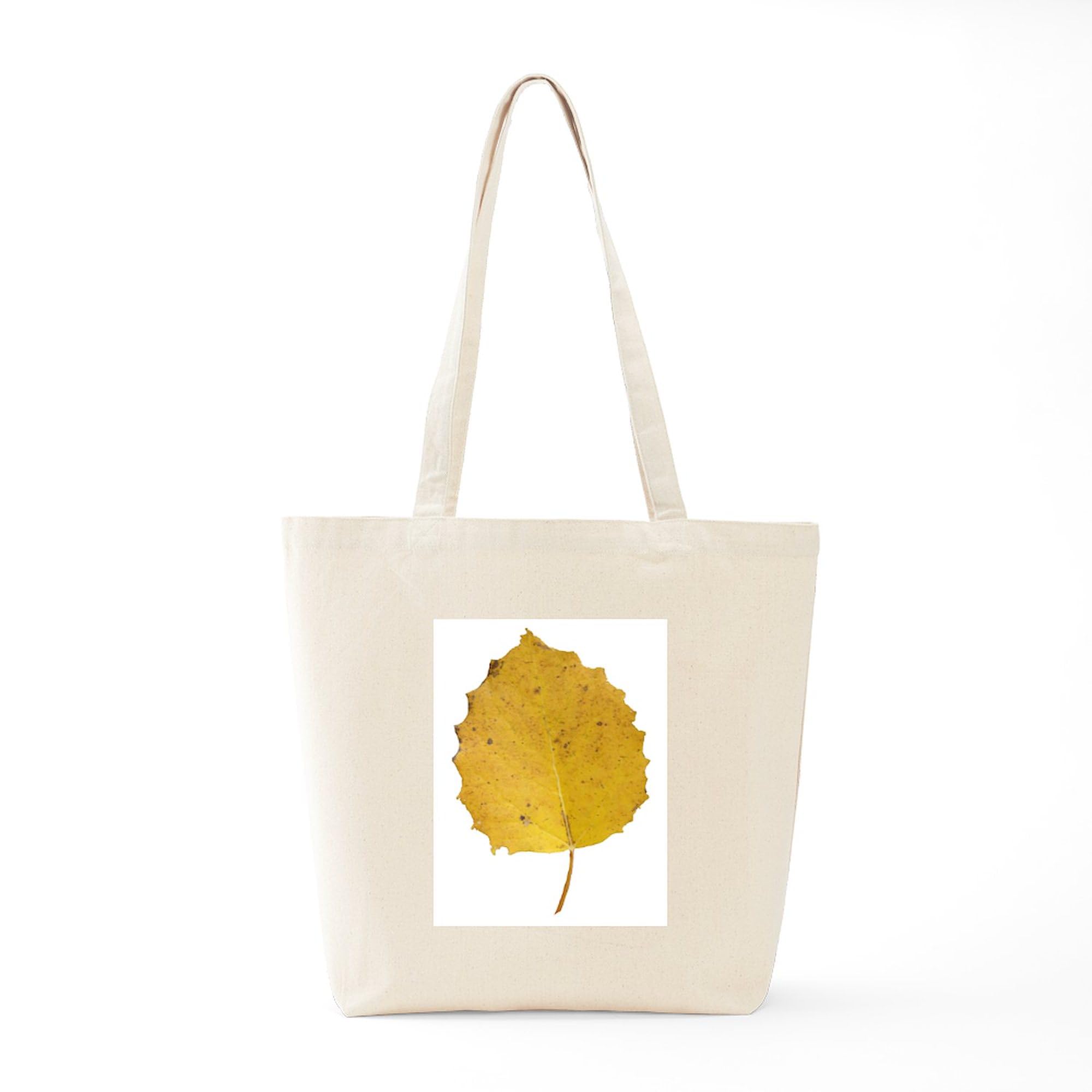 Golden Aspen Leaf Tote Bag - Natural Canvas Reusable Shopping Bag for Groceries, Beach & Eco-Friendly Lifestyle | CafePress
