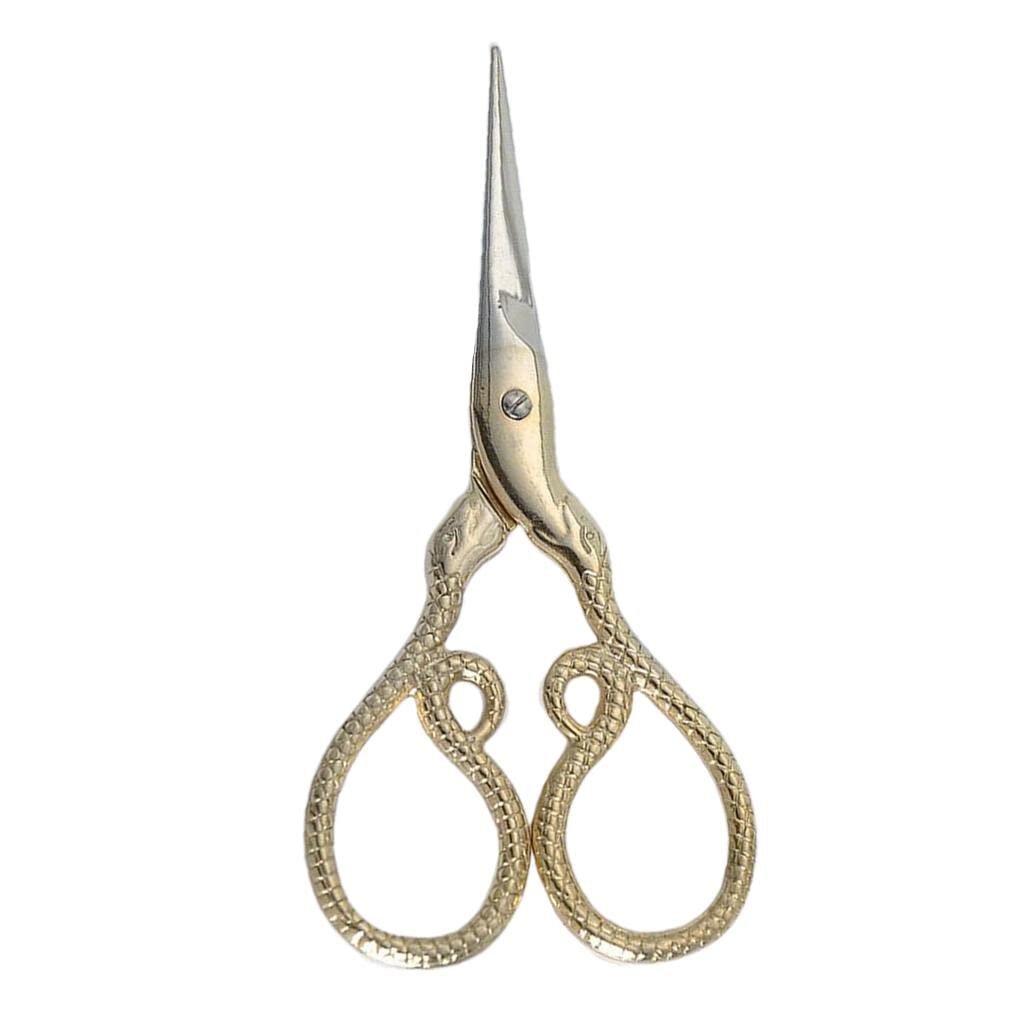Premium Stainless Steel Embroidery Scissors with Golden Handle - Perfect for Sewing, Quilting, and Crafting Projects