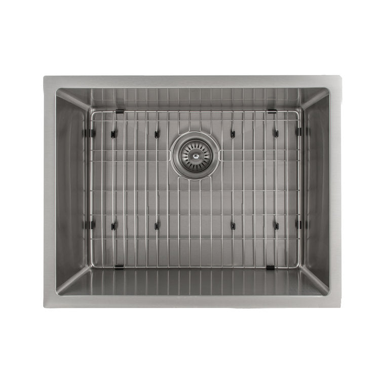 ZLINE Meribel 23-Inch Undermount Single Bowl Stainless Steel Kitchen Sink with Bottom Grid (SRS 23) - Perfect for Modern Kitchens, Dishwashing & Food Prep