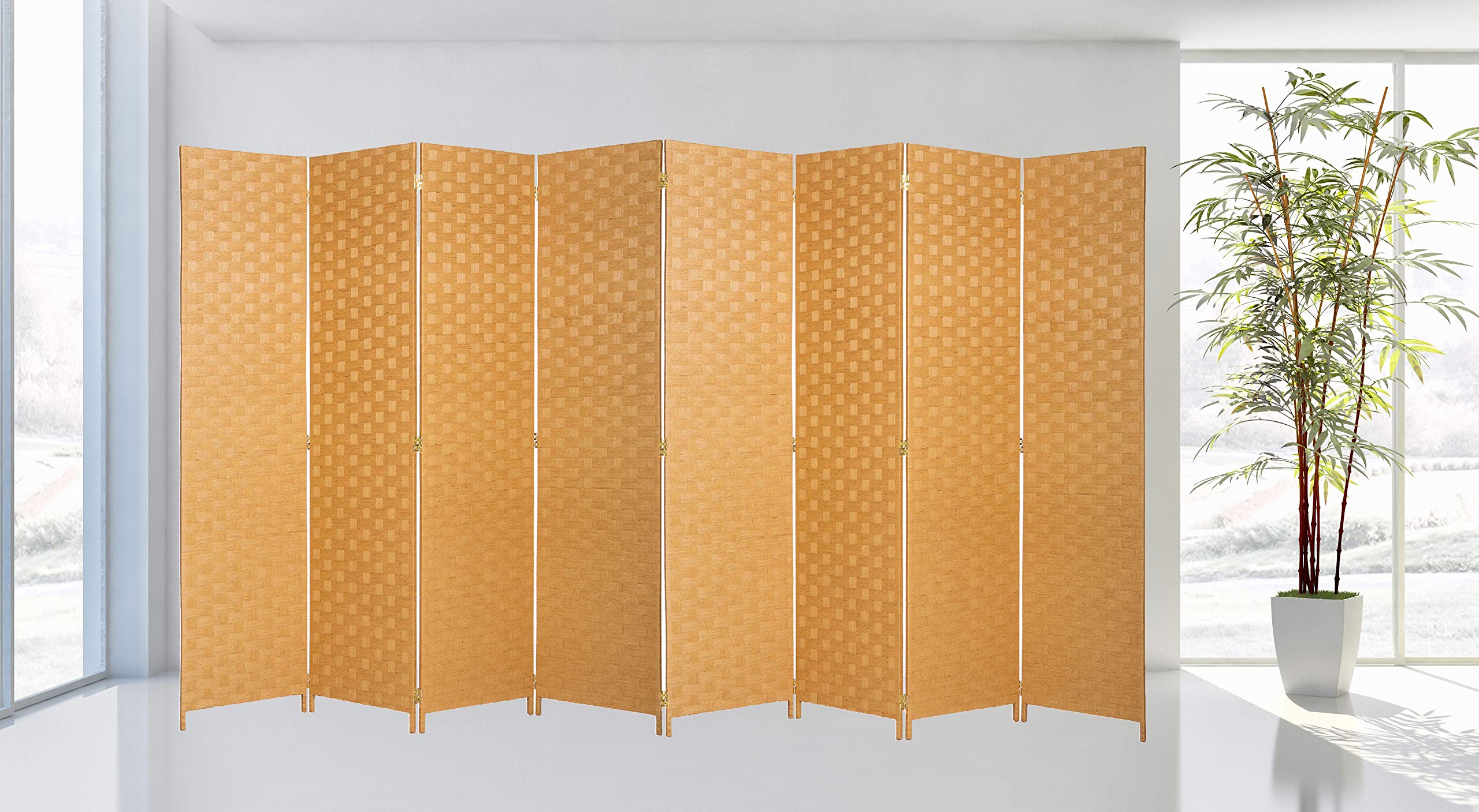 Legacy Decor 8-Panel Bamboo Room Divider Screen - 68