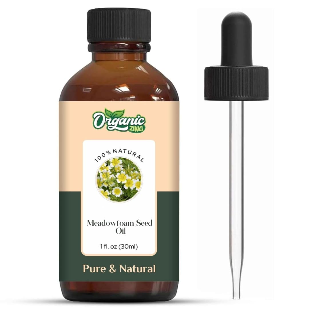 Organic Meadowfoam Seed Oil (Limnanthes Alba) - 100% Pure Natural Carrier Oil for Skin Care & Hair Care - 30ml/1.01 fl oz - Hydrating Facial Serum, Hair Growth Treatment & Massage Oil for Dry Skin