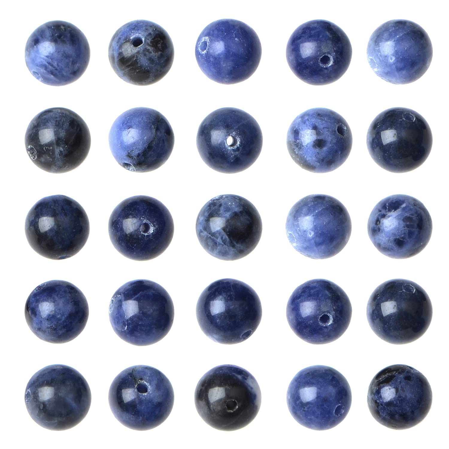 8mm Natural Round Loose Beads - 110pcs Blue Sodalite Beads for Jewelry Making, DIY 108 Mala Prayer Necklace, Yoga Meditation Bracelet & Spiritual Crafts - Perfect for Meditation, Yoga Practice, Gift Giving and Handmade Jewelry Design