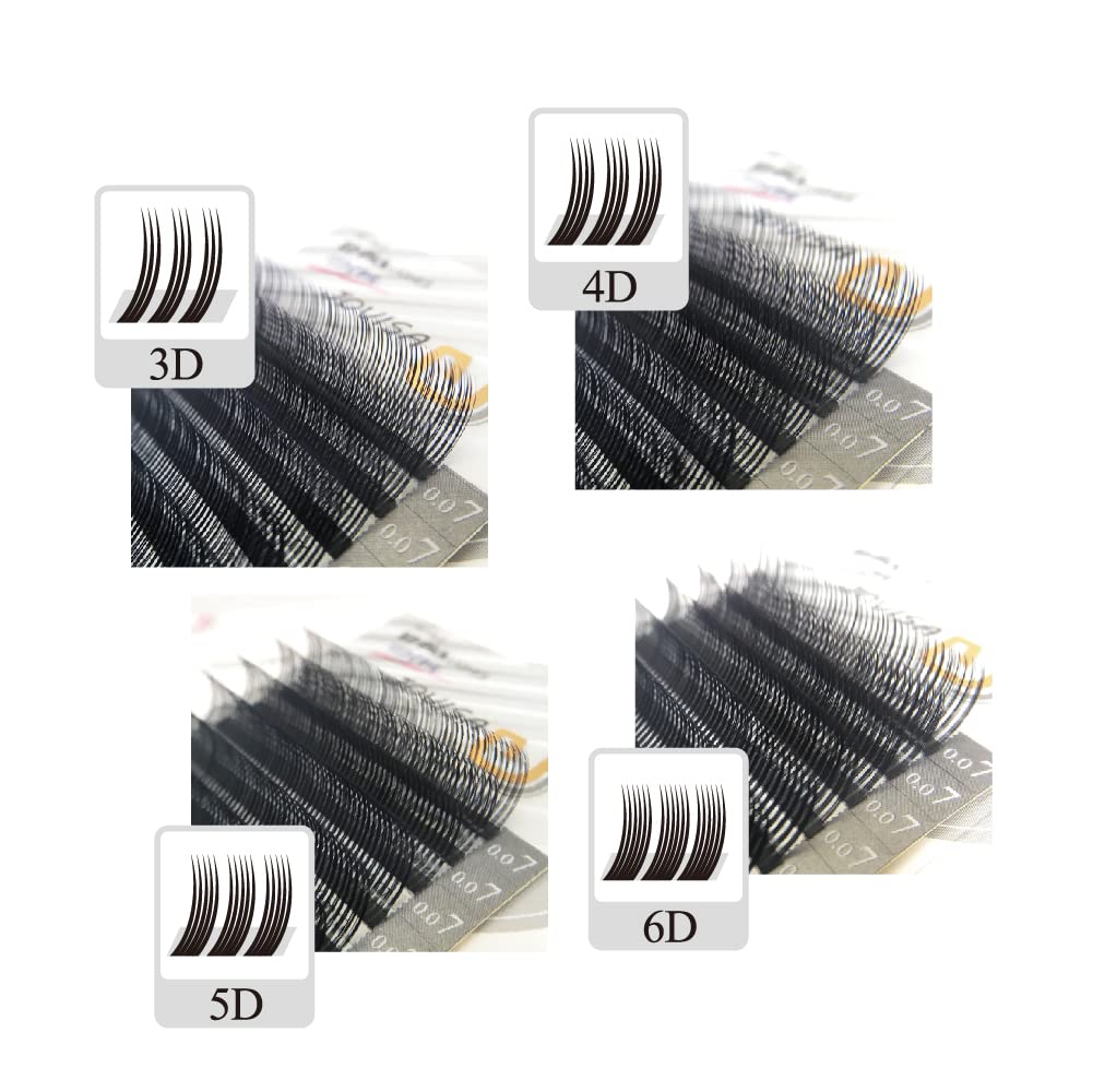 JOVISA 6D EZ Pick Mink Premade Fan Eyelash Extensions - 0.07mm CC Curl Volume Lashes (12mm) - Perfect for Bridal, Party & Special Occasion Makeup