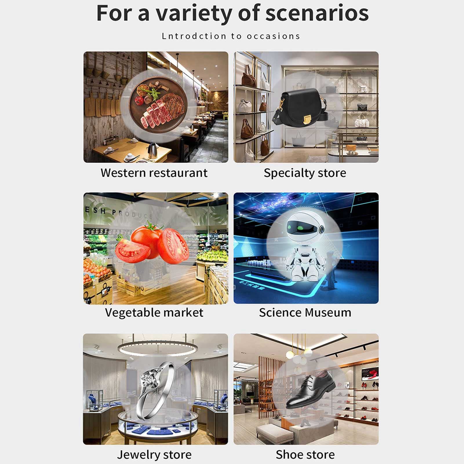 RajoNN Holographic Fan Projector - 256x1024 HD 3D Advertising Display with 176° Viewing Angle & Built-in 16GB Memory (UK Plug) - Perfect for Retail Stores, Trade Shows, and Event Marketing