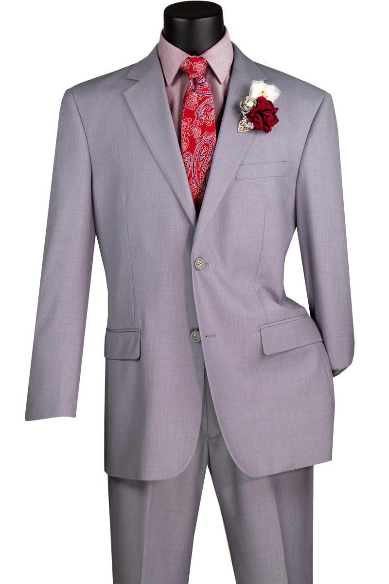 Light Gray Regular Fit Two Piece Suit for Men - Business Formal & Wedding Attire - Office, Interviews & Special Occasions