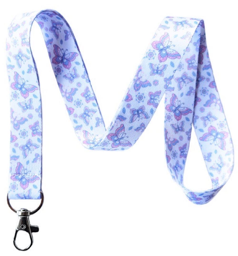 Elegant Butterfly Lanyard Keychain - ID Badge Holder for Work, School & Events - Stylish & Durable Neck Strap for Keys, Cards & Accessories