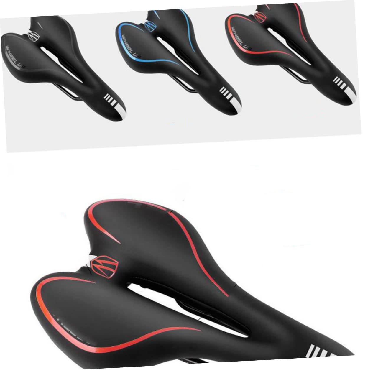 BESPORTBLE Shock-Proof Bike Saddle Pad - Comfortable Mountain Bike Seat Cushion for Men & Women - Cycling Accessories for Road & Trail Riding (Red)