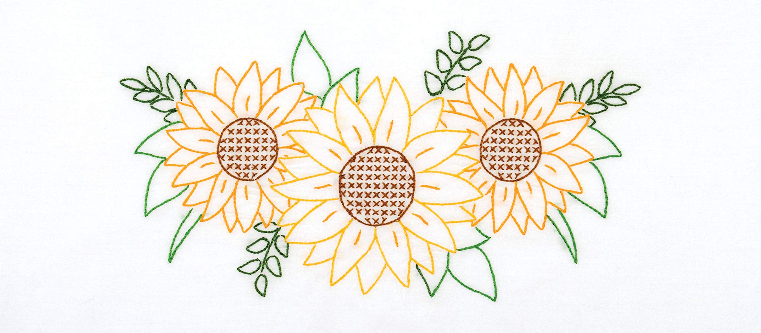 Golden Sunflower Embroidered Edge Pillowcases - Luxury Bedding Set for Home Decor, Gift & Wedding - Soft & Elegant for Master Bedroom, Guest Room & Dorm