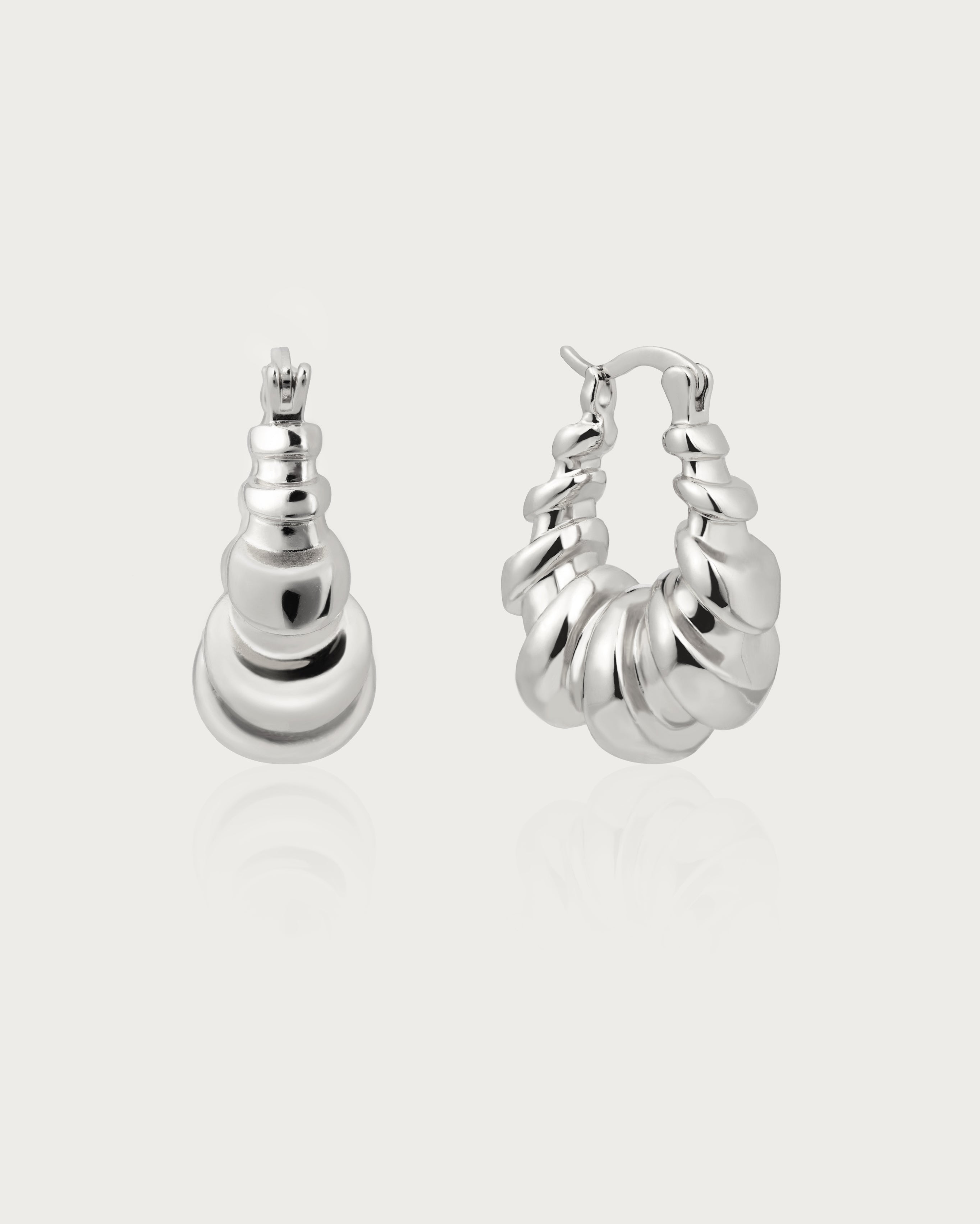 Silver Croissant Hoop Earrings for Women - Trendy French Bakery Inspired Jewelry - Perfect for Everyday Wear, Date Nights & Gift Giving