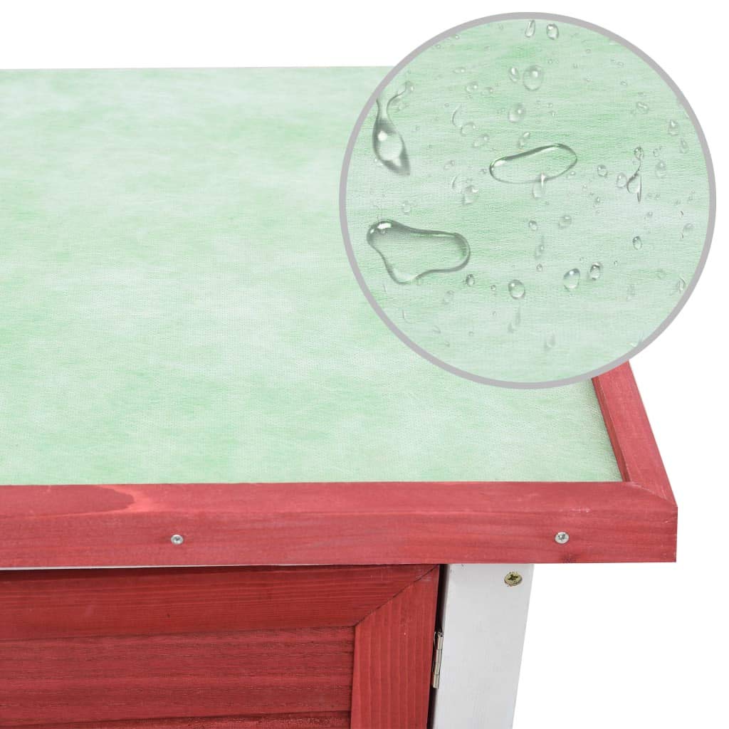 Premium Outdoor Rabbit Hutch with 1 Door - Durable Red Wood Construction - Perfect for Backyard, Garden, or Patio Rabbit Housing