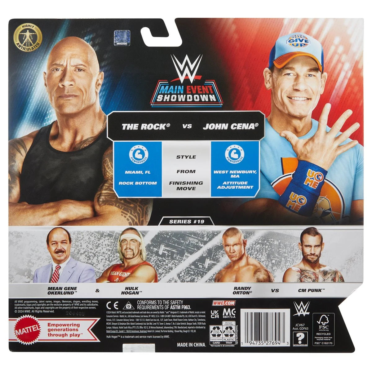 WWE The Rock & John Cena Action Figure 2-Pack - Elite Collectible Wrestling Toys for Kids & Adults - Perfect for Play, Display & WWE Fan Collections