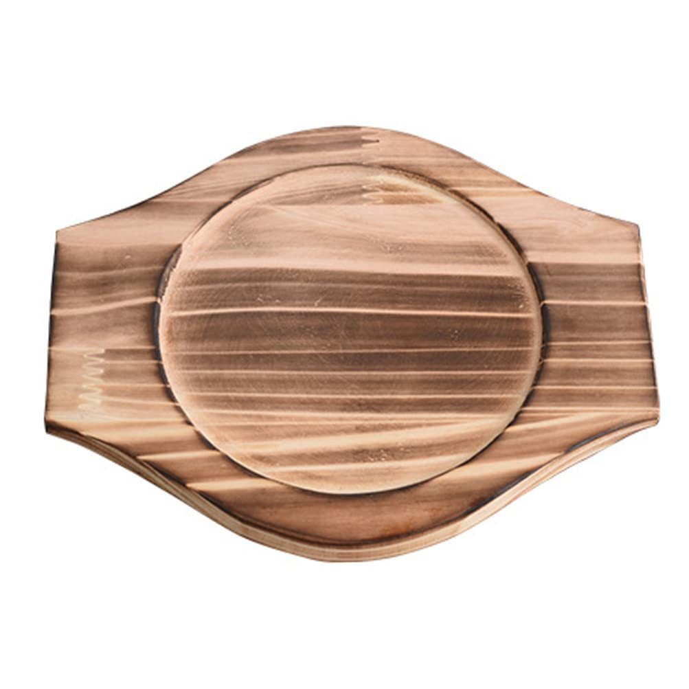 Operitacx Bamboo Plate Holder & Wood Trivet for Hot Pots, Pans, Korean Dolsot Bibimbap Bowl - Heat Resistant Wooden Base for Cooking Pots, Hot Pans, Bowls & Mugs (Size 2) - Perfect for Dining, Kitchen Decor & Serving Dishes