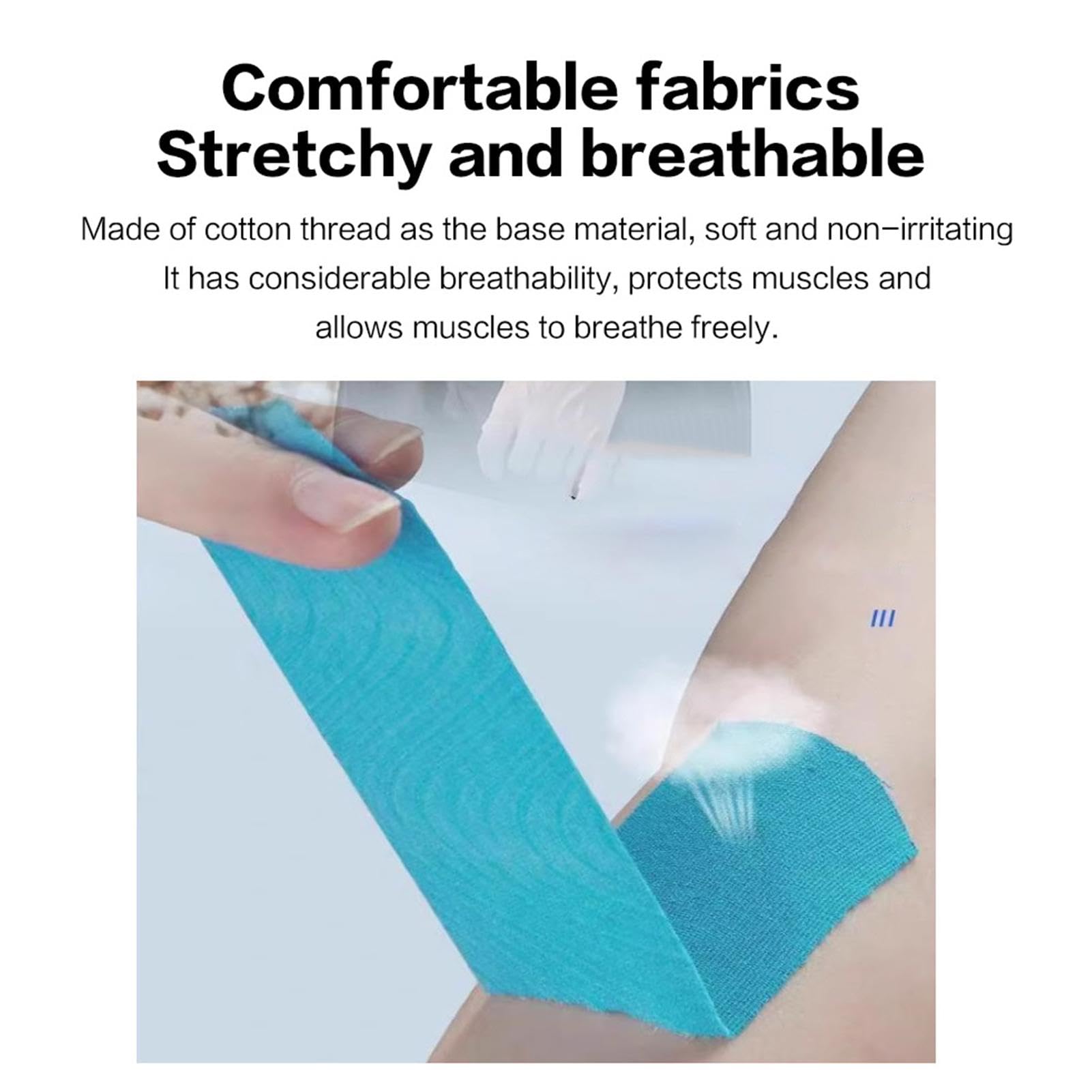 **Elastic Cotton Athletic Tape - Breathable & Flexible Sports Tape for Wrist, Ankle & Knee Support | Precut Strips for Easy Application | Ideal for Running, Gym Workouts & Injury Recovery**