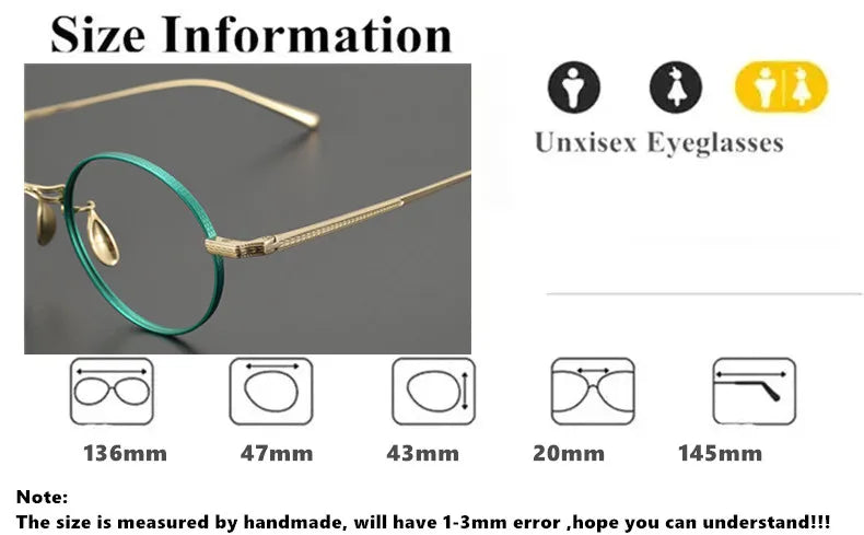 Aimee Women's Full Rim Oval Round Titanium Eyeglasses Frame 18005 - Lightweight & Durable Eyewear for Work, Reading & Everyday Fashion