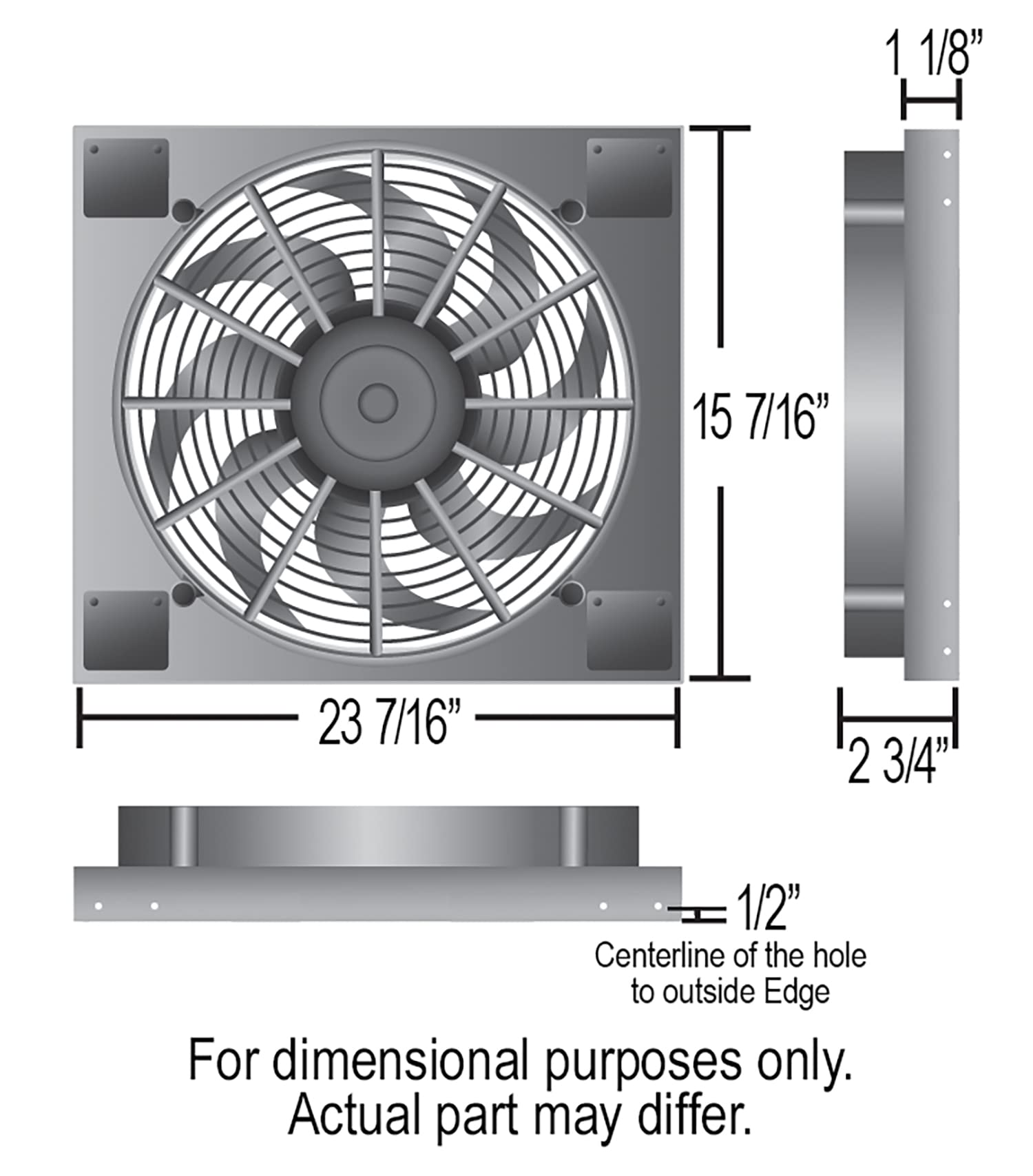 Derale 16827 High-Performance Aluminum Radiator Fan Shroud Assembly - Universal Fit for Cars, Trucks & SUVs - Perfect for Engine Cooling & Overheating Prevention