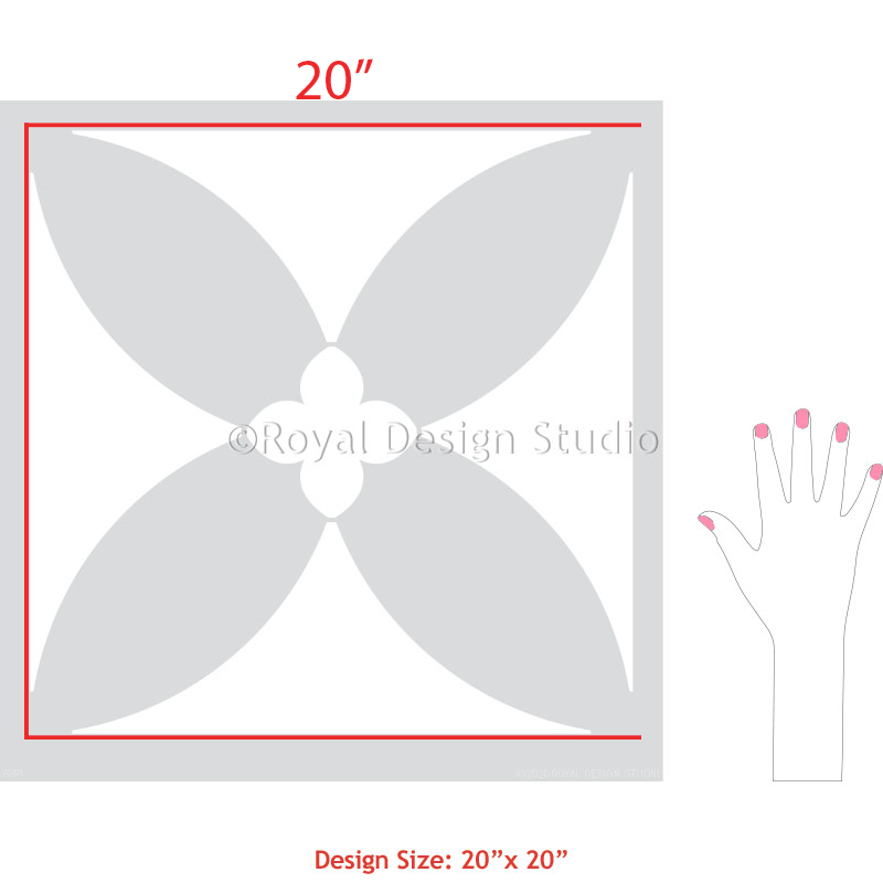 Primrose Tile Stencil - Reusable DIY Wall & Floor Stenciling Kit for Home Decor, Bathroom, Kitchen Backsplash - Floral Pattern Painting Template for Crafts & DIY Projects