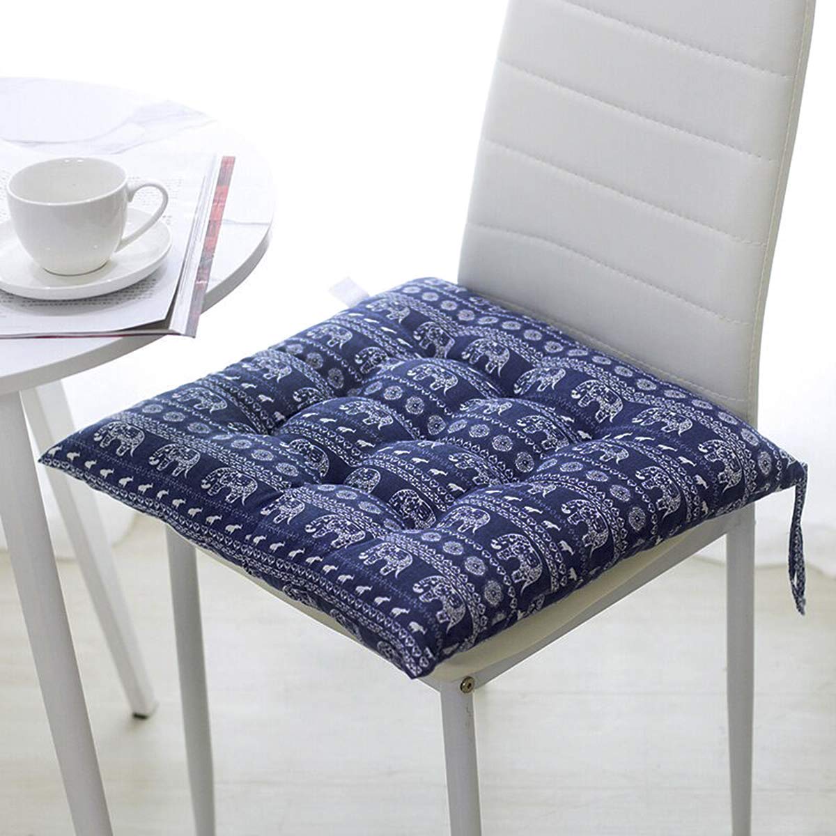 Non-Slip Plush Chair Cushion Pad - 17.7x17.7 Inch Soft Thick Seat Cushion for Computer Chair, Office, Dining Room, Car & Outdoor Use - Home, Kitchen & Desk Comfort (Elephant Design) - Perfect for Work, Relaxation & Ergonomic Support