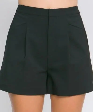 Love Tree Black Woven Shorts for Women - Comfortable Summer Casual Shorts with Elastic Waist | Perfect for Beach, Vacation, and Everyday Wear