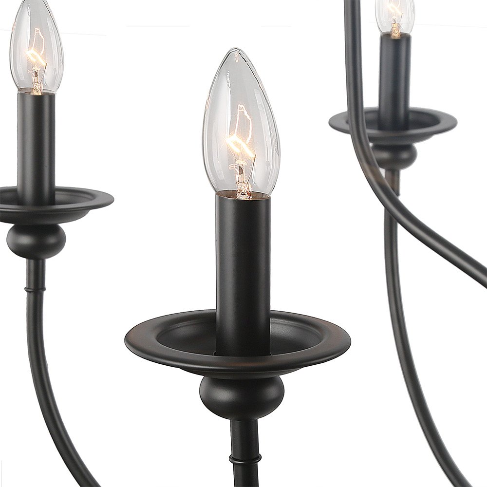 LALUZ Black Chandelier - 2-Tier 9-Candle French Country Farmhouse Lighting Fixture for Dining Room, Living Room, Bedroom & Entryway | Rustic Home Decor & Wedding Centerpiece