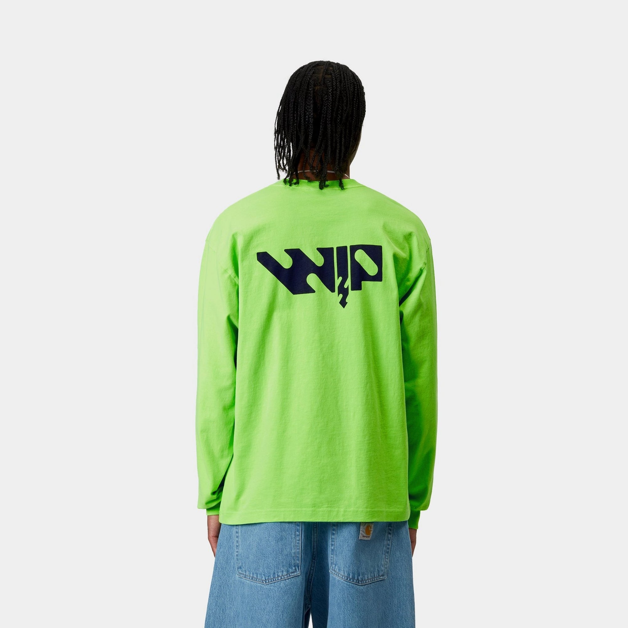 Premium Long Sleeve Industrial Work T-Shirt - Lumo Green & Black - Durable Workwear for Construction, Mechanics & Outdoor Labor